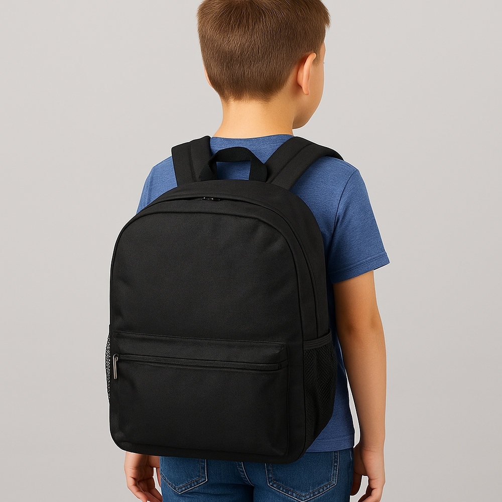 Deal Worthy Black Backpack – Fits 15" Laptop, Lightweight & Durable